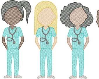 Doctors Female (Build Your Own Family) Quick Stitch Embroidery