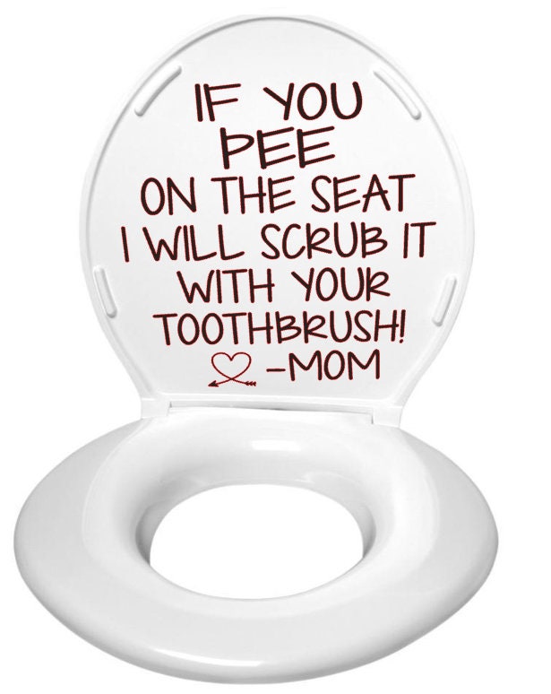 Funny toilet vinyl decal saying from mom Etsy
