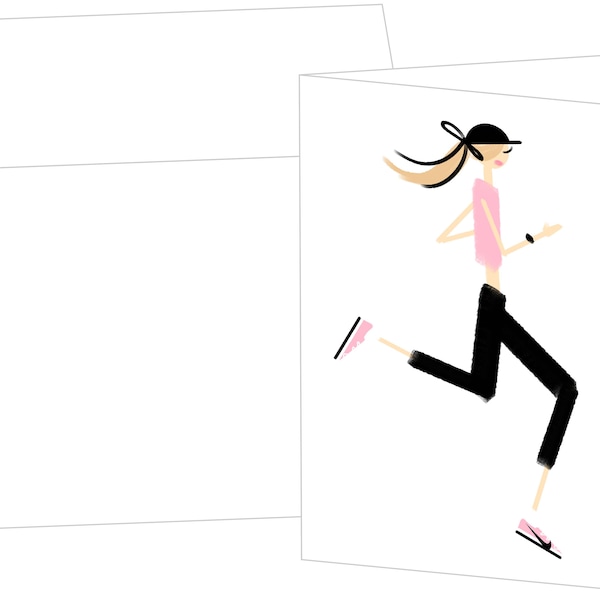 Runner Girl Personalized Note Cards