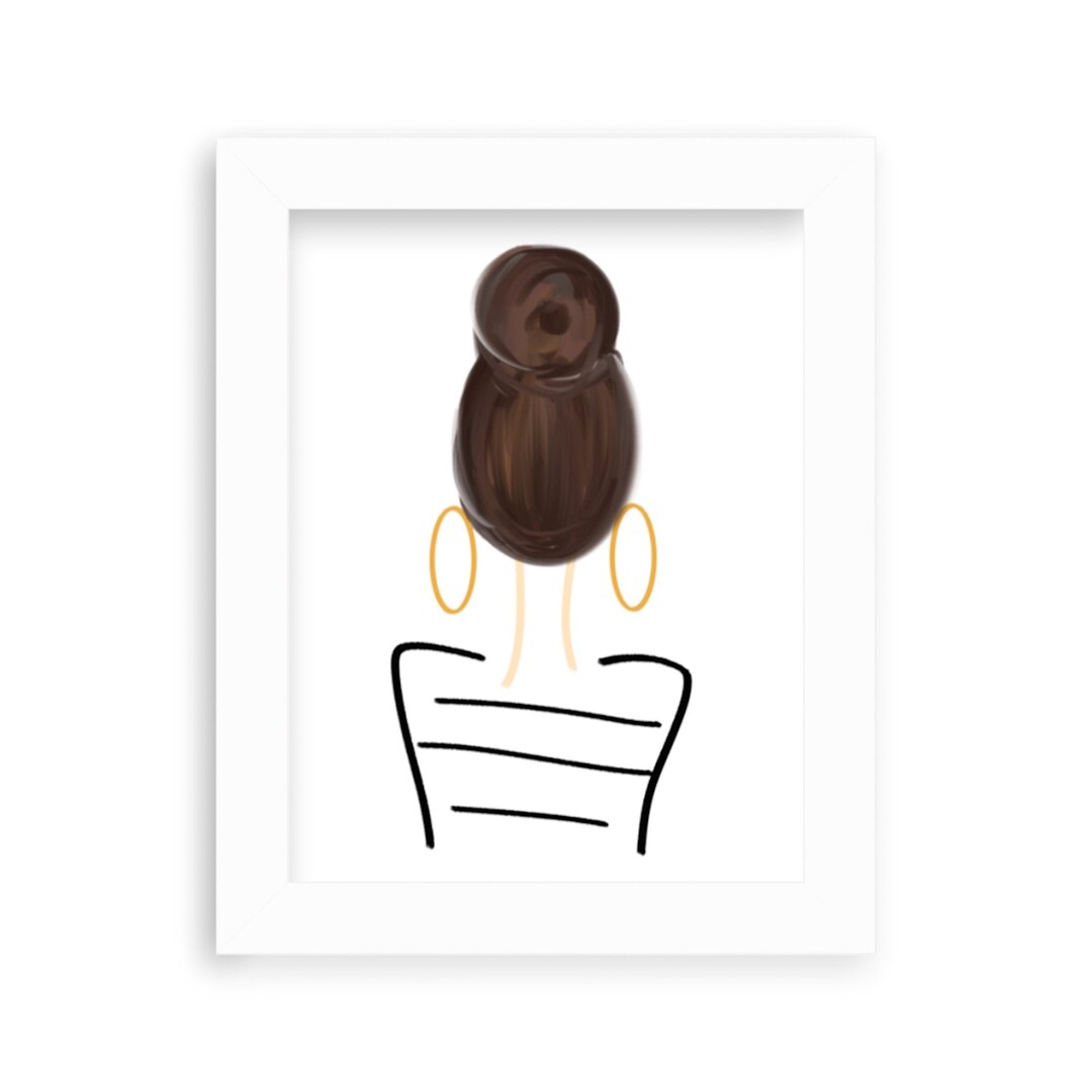 Topknot Art Print Etsy