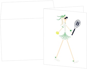 Tennis Girl Personalized Note Cards
