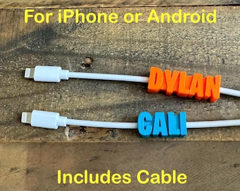 6ft Personalized iPhone Android Cable, Lightning USB-C Cable: The Original Custom Monogrammed Phone Charger 17 Samsung