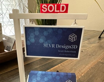 Business card holder weighted real estate agent realtor sold sign