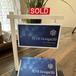 Business card holder weighted real estate agent realtor sold sign