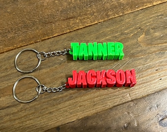 Custom personalized keychain 3D printed name