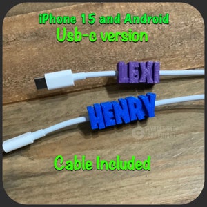 Personalized usb-c iPhone 15 16 android ipad Pro cable cord custom made Valentine’s Day gift