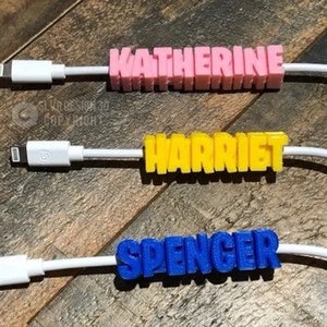 Personalized usb apple lightning or iPhone 15 usb-c cable cord custom made iPad trendy birthday gift kids lost trending android image 4