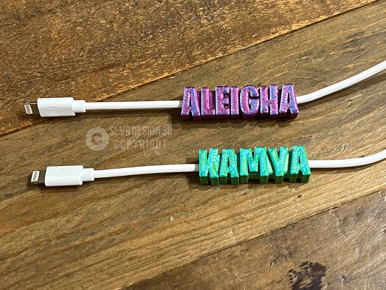 Personalized usb apple lightning or iPhone 15 usb-c cable cord custom made iPad trendy birthday gift kids lost trending android image 6