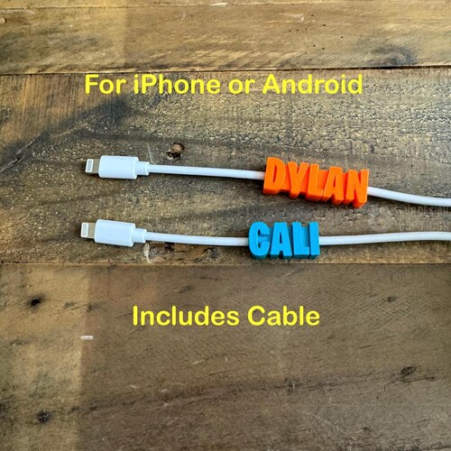6ft Personalized iPhone Android Cable, Lightning USB-C Cable: The Original Custom Monogrammed Phone Charger 17 Samsung