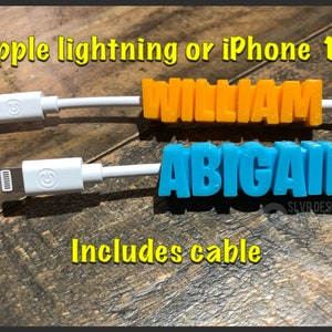 Personalized usb apple lighting or iphone 15 usb-c cable cord custom made iPad trendy birthday gift