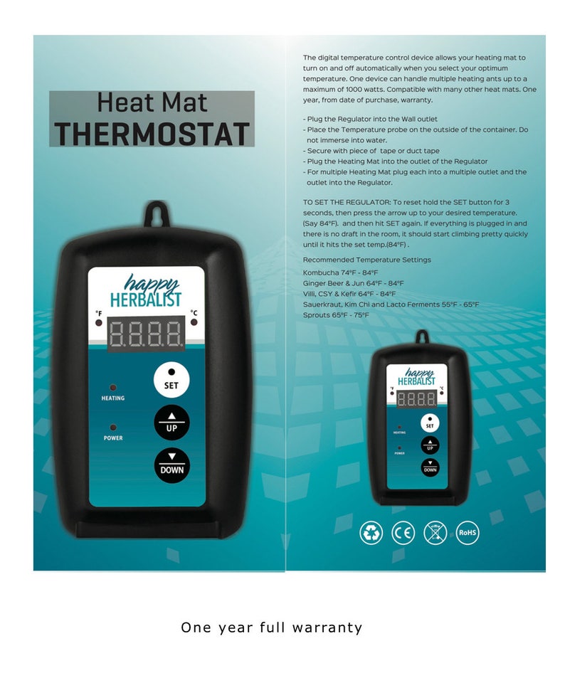 Kombucha Heat Pad Thermostat Pet Warmer Seedling Warming Pad image 5
