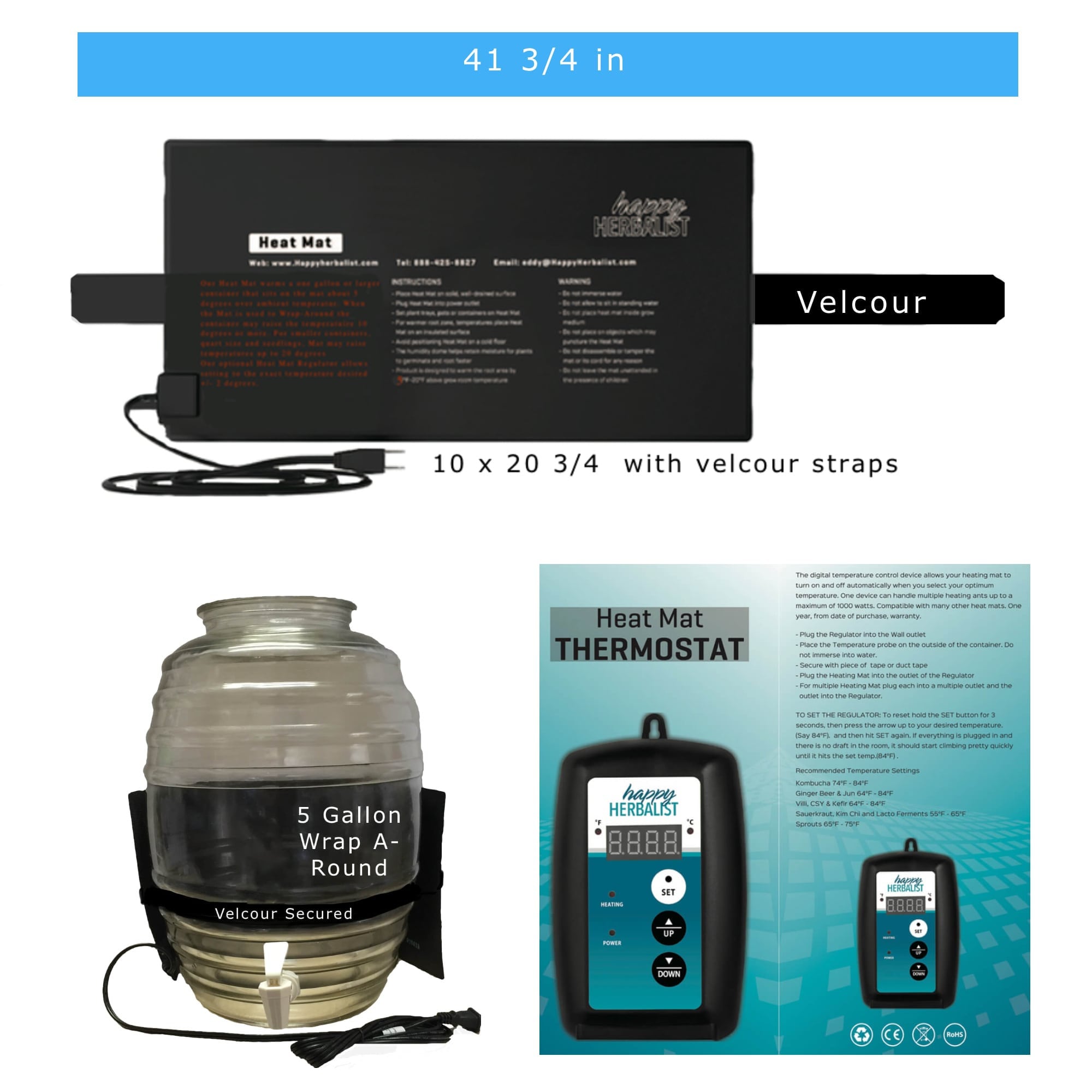 Kombucha Heat Pad Thermostat Pet Warmer Seedling Warming Etsy