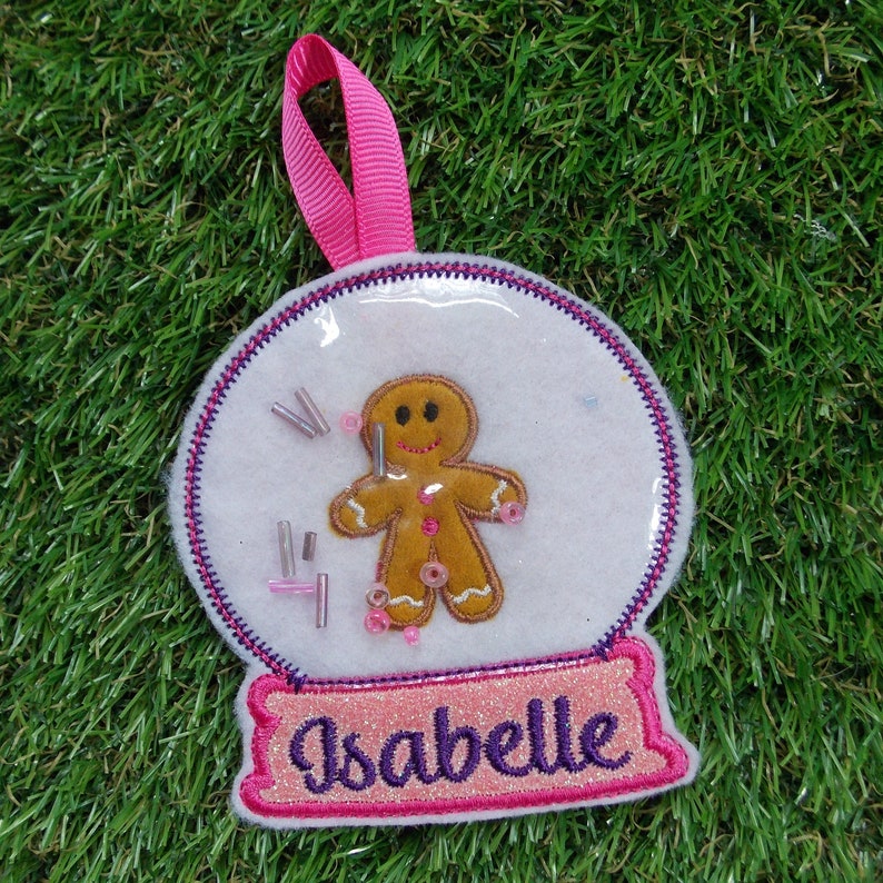Personalised Snow Globe Gingerbread Man Christmas Tree Etsy