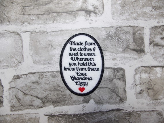 4/" Square Shaped Personalised Memory Patch for Cushions /& Bears When Tomorrow