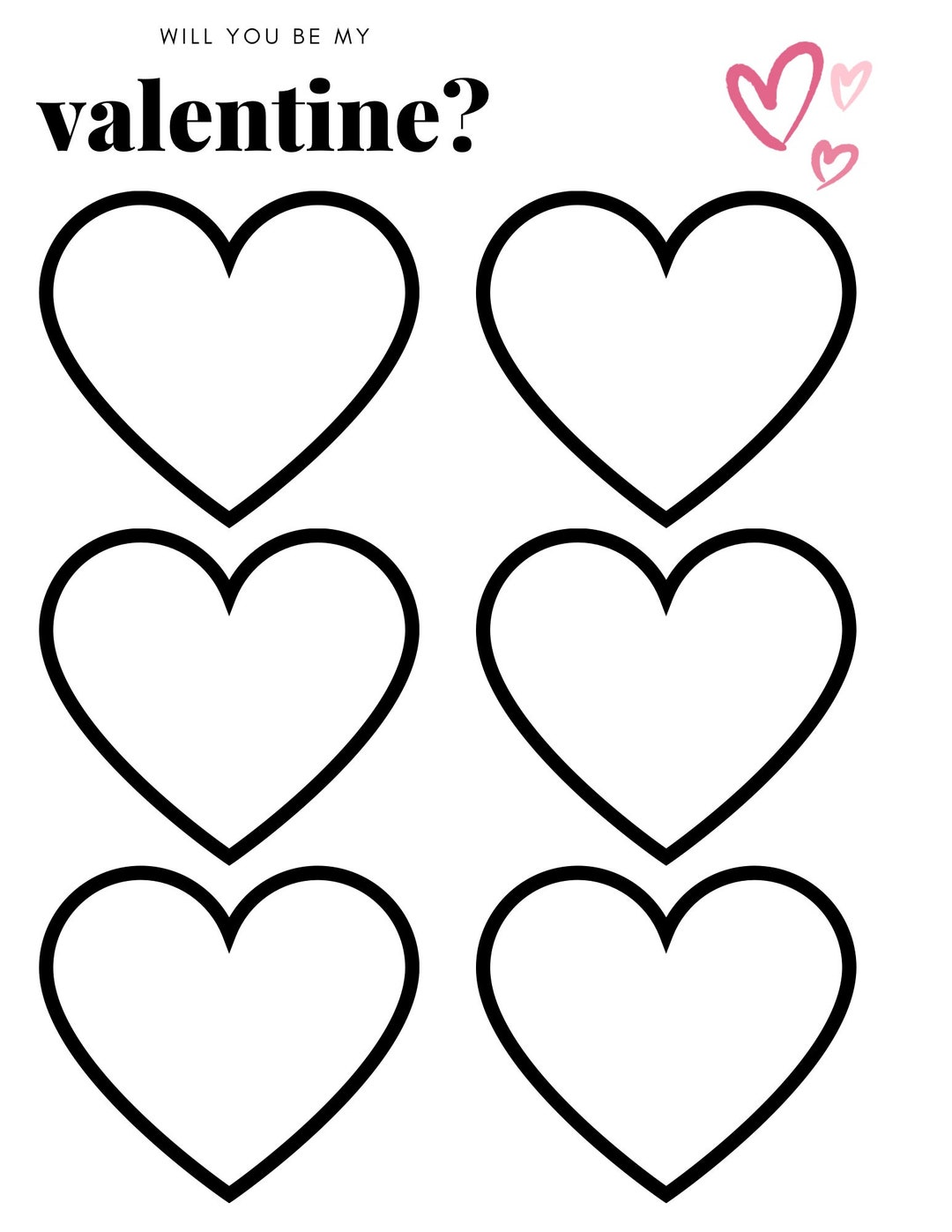 Printable Valentines Coloring Sheet Etsy Printable Valentines Coloring Sheet Etsy