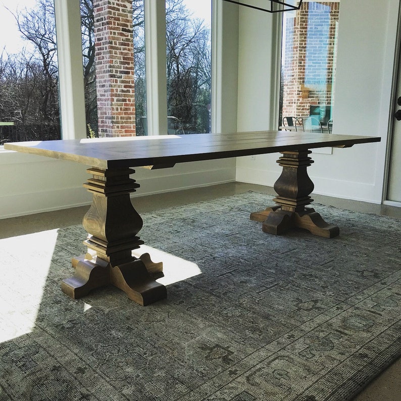 X Base Trestle Dining Table Etsy