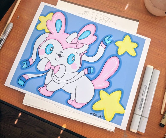 Pokemon Art Printchibisylveon85x114x6kawaiieeveeart
