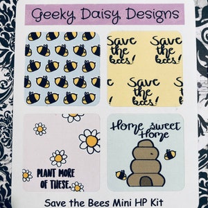 Save the Bees Mini HP Kit Planner Stickers Full Boxes