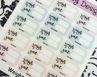 Encouraging Weight Tracker Planner Stickers