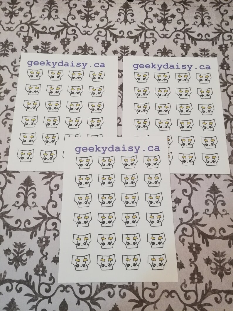 Kawaii Diaper Planner Stickers