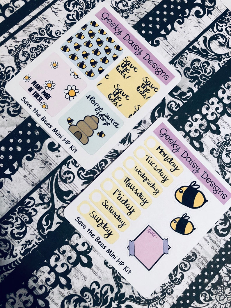 Save the Bees Mini HP Kit Planner Stickers image 1