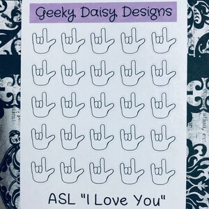 ASL I Love You Planner Stickers