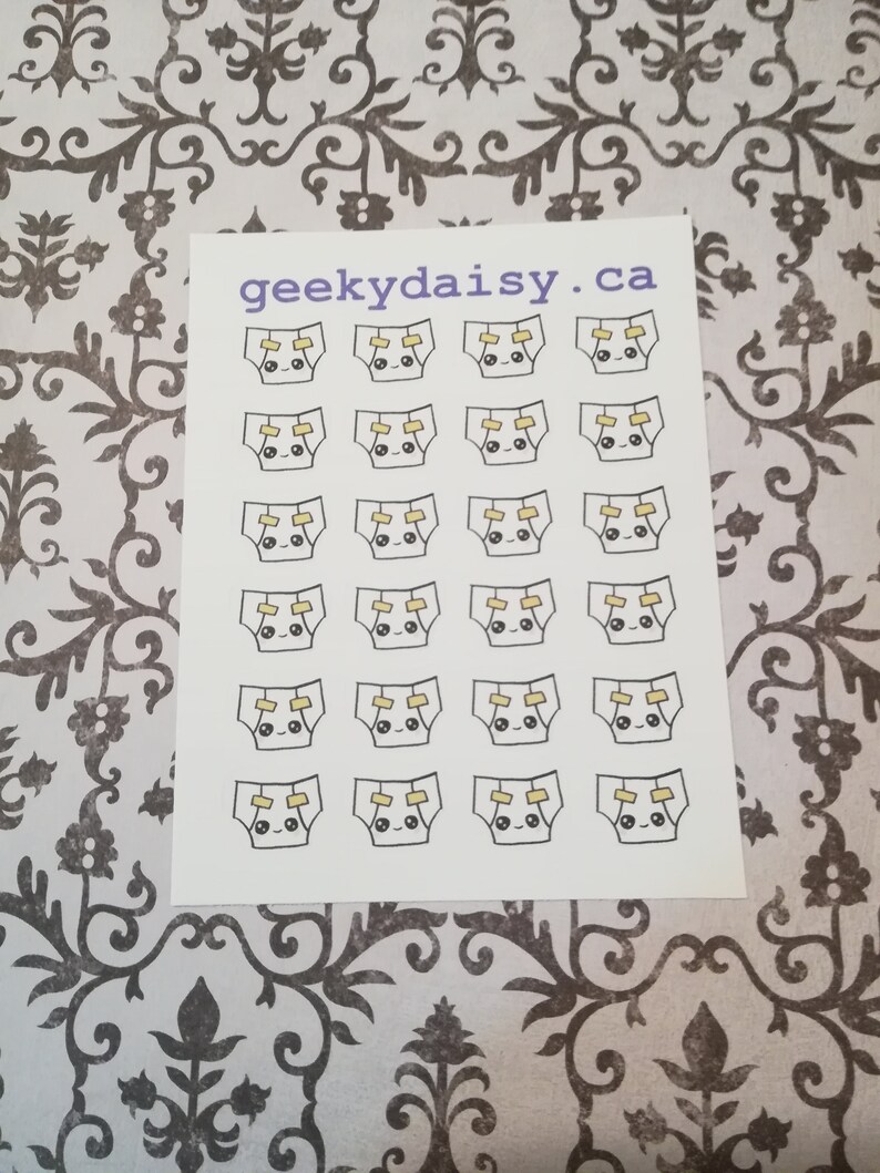 Kawaii Diaper Planner Stickers