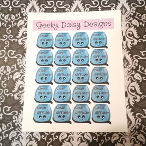 Kawaii Clean the Diffuser Planner Stickers image 1