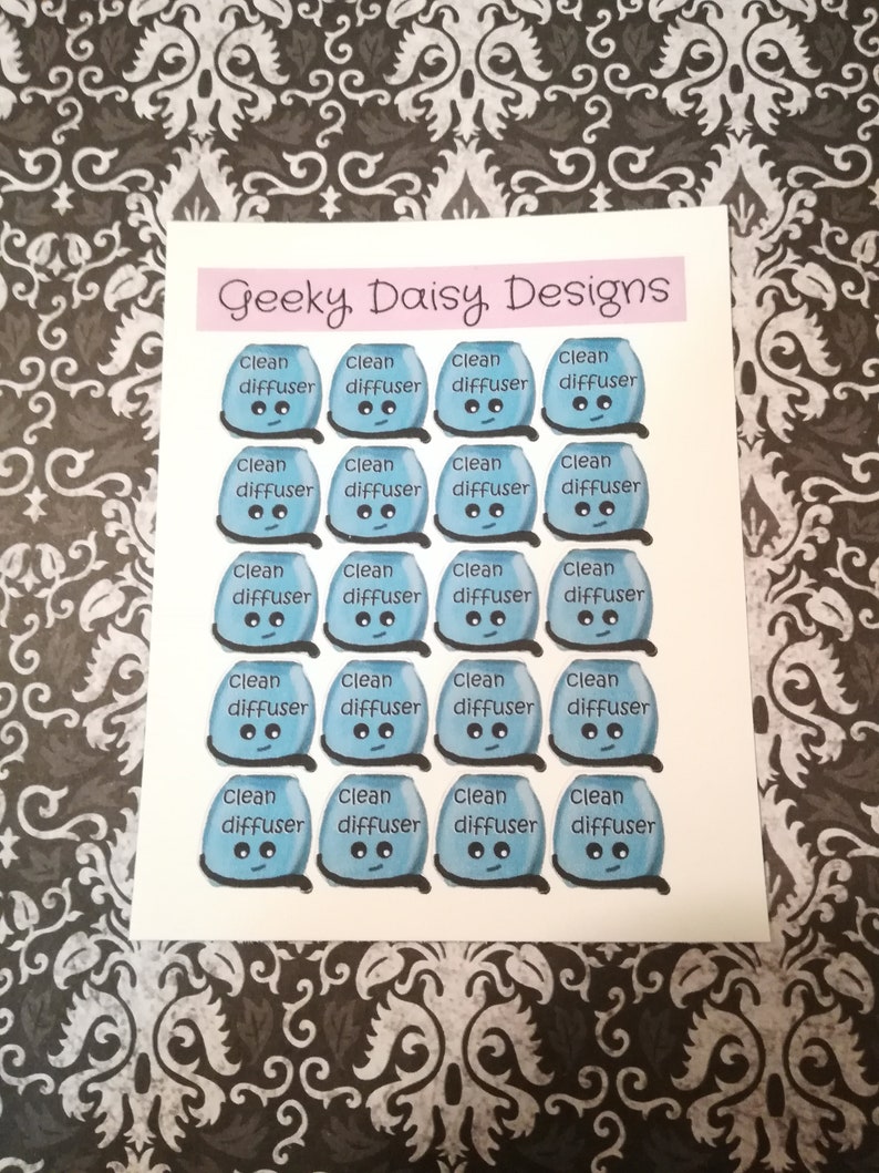 Kawaii Clean the Diffuser Planner Stickers image 1