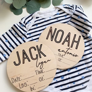 Custom Engraved Wood Baby Name Announcement Stats Plaque, Newborn Photo Prop, Personalized Hospital Welcome Sign