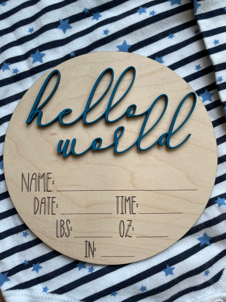 3D Custom Engraved Wood Baby Name Birth Stats Plaque / Newborn Etsy