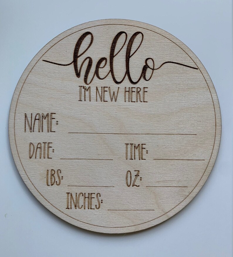 Custom Engraved Wood Baby Name Birth Stats Plaque Newborn Etsy