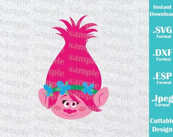 INSTANT DOWNLOAD Svg Trolls Princess Poppy Troll Hair Movie Inspired Birthday Cutting Machines Svg, Esp, Dxf, Jpeg Format Cricut Silhouette
