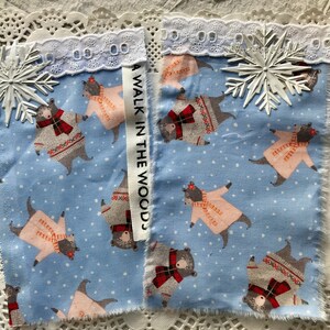 Winter Fabric flips and clusters for Junk Journals  Set 1