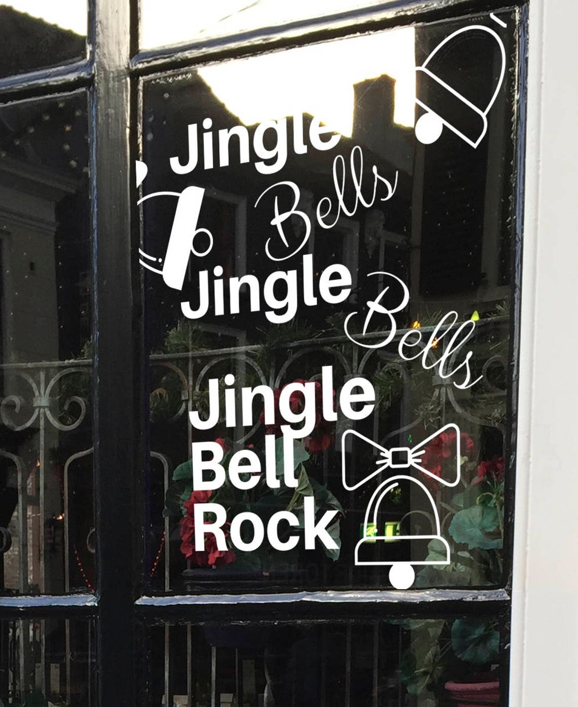 Jingle Bells kerstliedje op raam raamtekening kerst Etsy Nederland