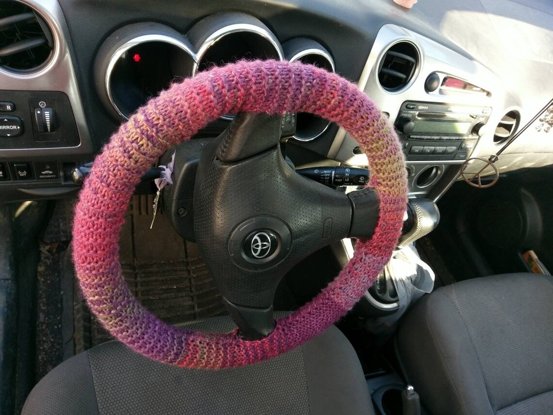 Hand Knit Steering Wheel Cover Etsy
