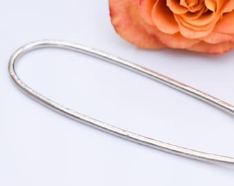 Hammered silver hair pin