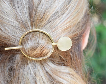 Brass hair barrette