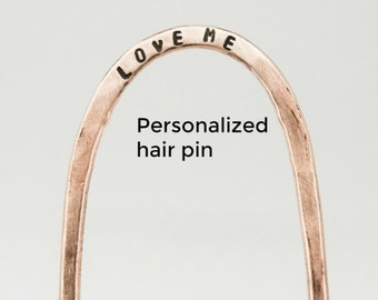 Personalized Copper hair pin