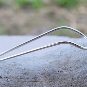 Curved german silver hair pin image 2