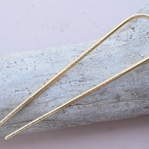 Hammered brass hair pin