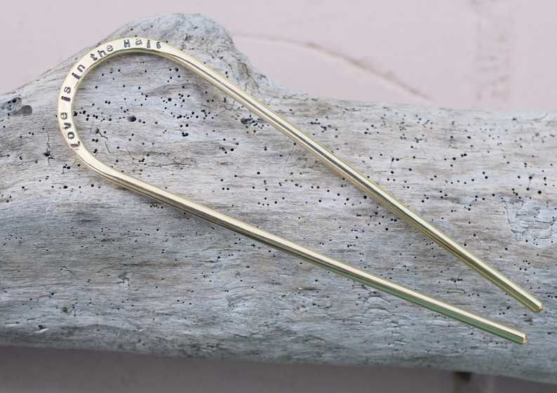 Personalized Brass Hair Pin Etsy
