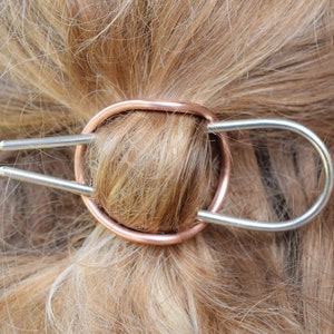 Hair barrette, mixed metals hair slide