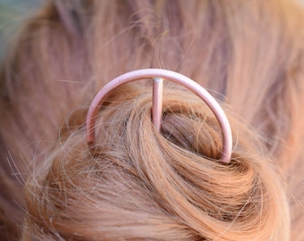 Surise hair pin. copper hair jewelry, copper sunrise hair stick