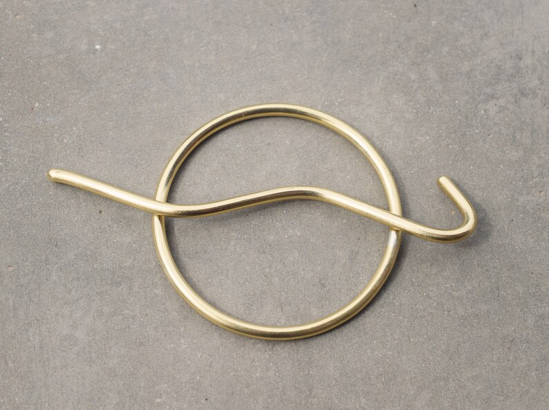 brass hair pin brass hair jewelry Brass hair barrette with zig zag stick