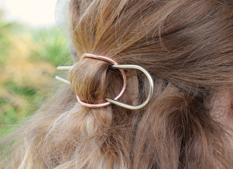Hair Barrette Mixed Metals Hair Slide Etsy UK