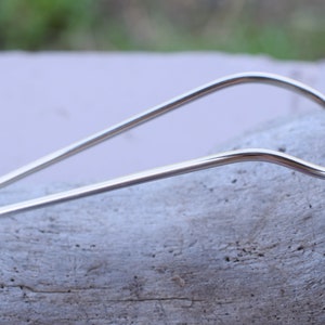 Curved german silver hair pin image 3