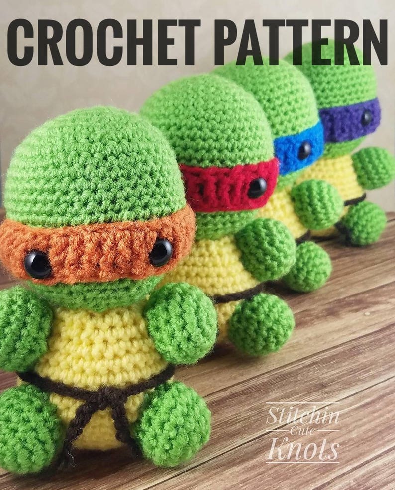 Teenage Mutant Ninja Turtles Amigurumi Pattern TMNT Crochet | Etsy