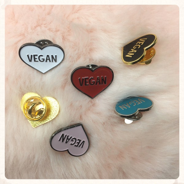 VEGAN HEART, enamel pin