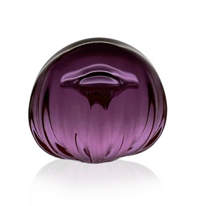 Glass Orb of Purple Transparent Bubble Art Glass or Glass Paperweight, No Bubbles and resembles a Jellyfish. Studio Glass, Handblown Glass